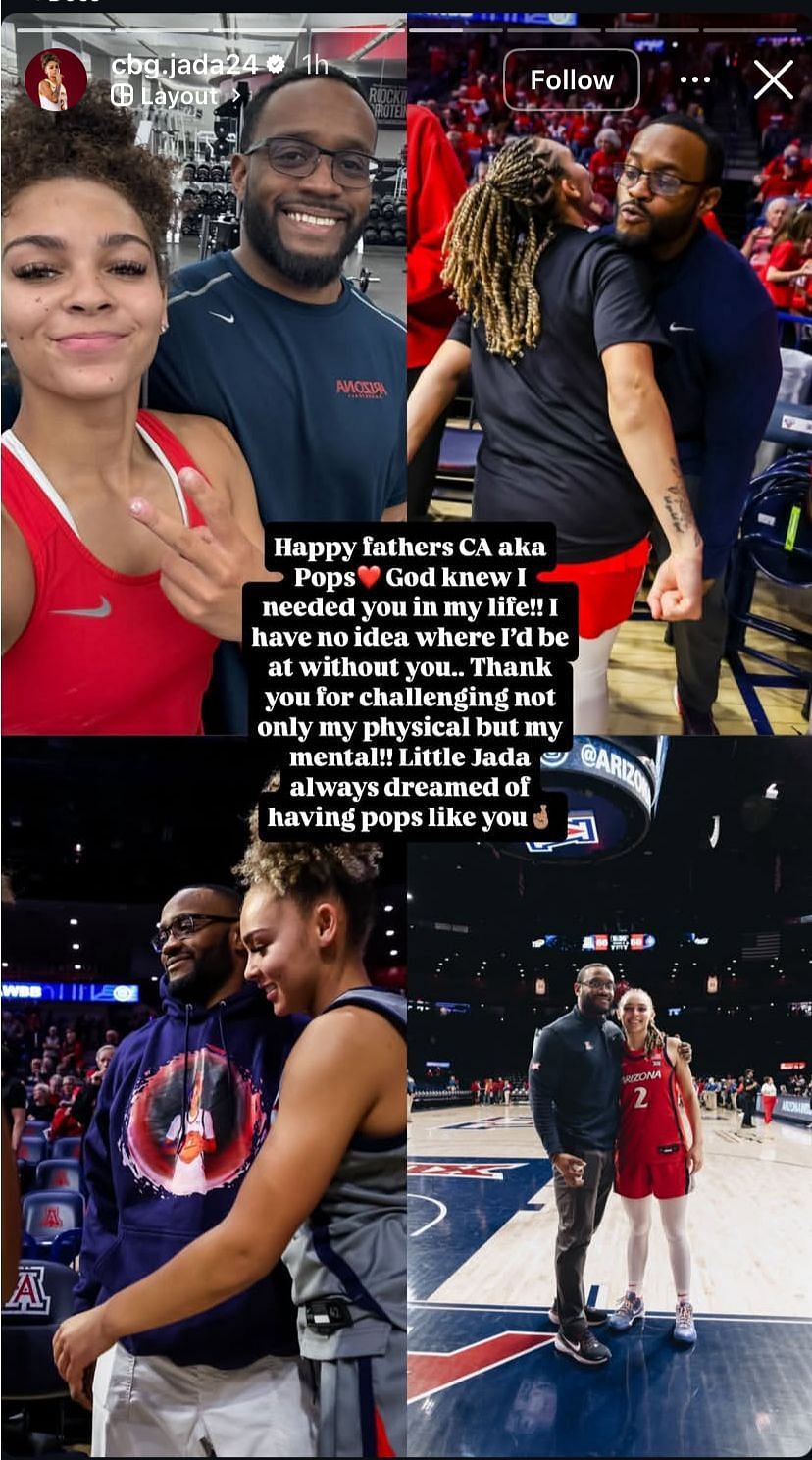 Iowa State’s Jada Williams posts sweet message for her dad with memory filled collage for Father’s Day - Image source: Instagram/cbg.jada24
